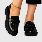Julie | Bow Detail Block Heel Loafers
