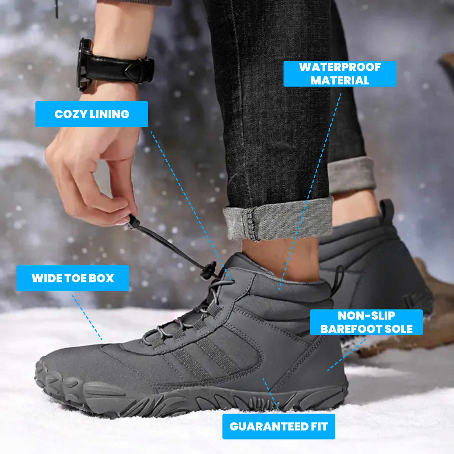 Coziva™ DrizzleGuard - Winter Barefoot Shoes