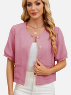 Vivian | Cropped Tweed Blazer Jacket
