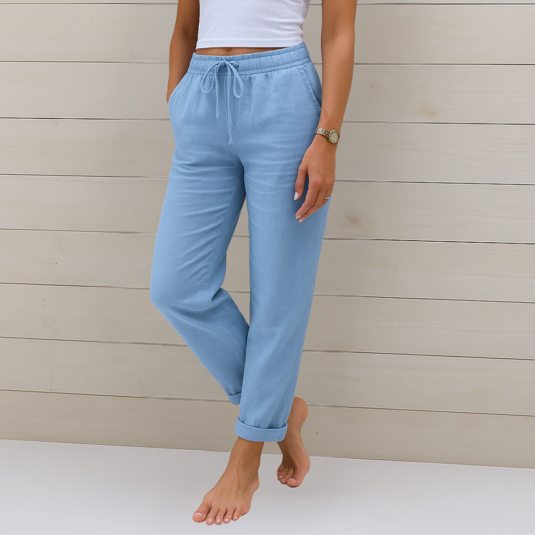Allison - Luxe Cotton-Linen Tailored Trousers