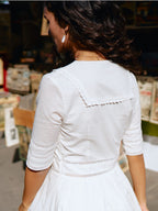 Laura 100% Cotton White Midi Dress