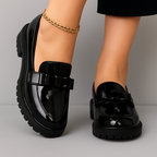 Julie | Bow Detail Block Heel Loafers