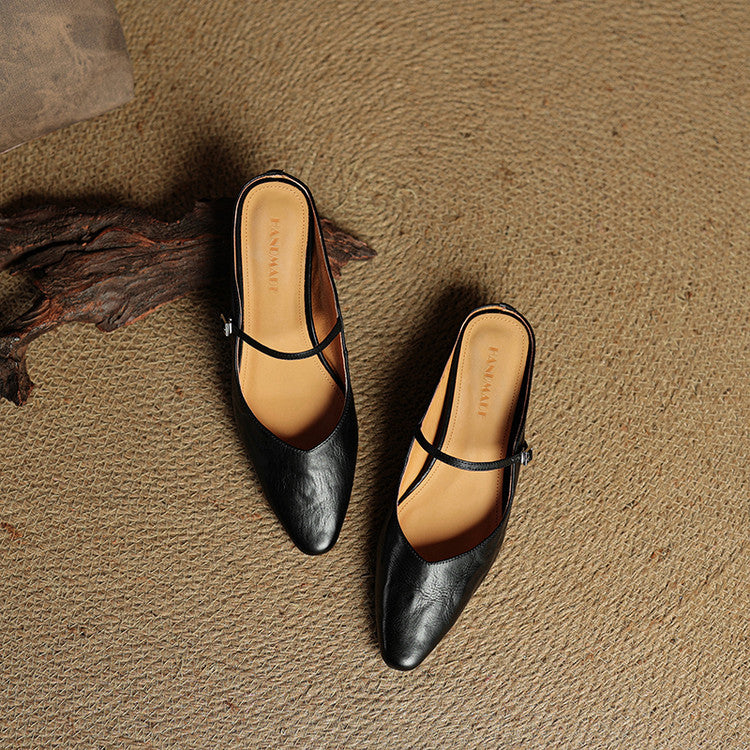 Eyla Genuine Leather Mules