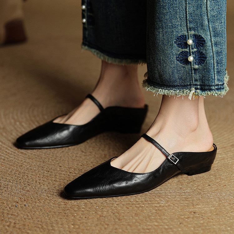 Eyla Genuine Leather Mules