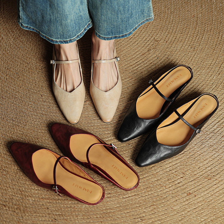 Eyla Genuine Leather Mules